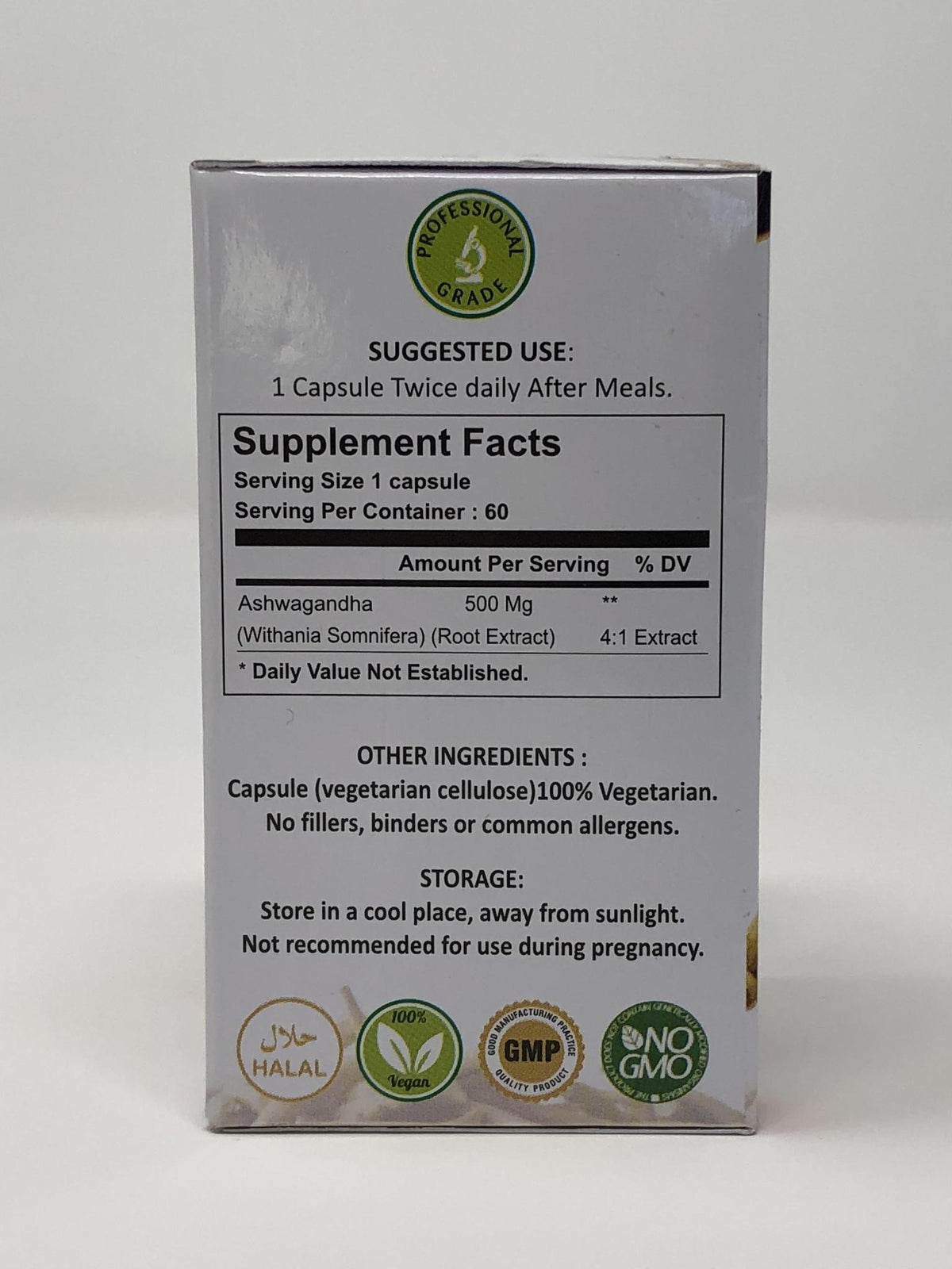 Ashwagandha Premium Extract Capsules 500 MG - 60 Vege Capsules