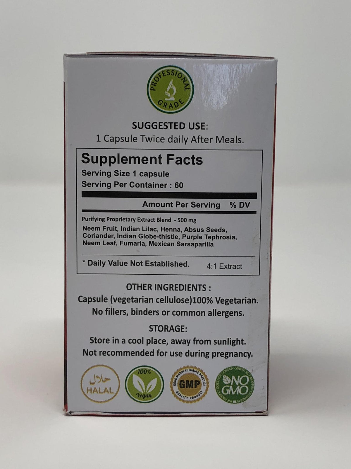 Blood Purifier Premium Extract Capsules 500 MG - 60 Vege Capsules