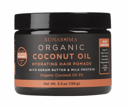 Sunaroma Organic Coconut Oil Hydrating Hair Pomade with Kokum Butter &amp; Milk Protein 5.5oz