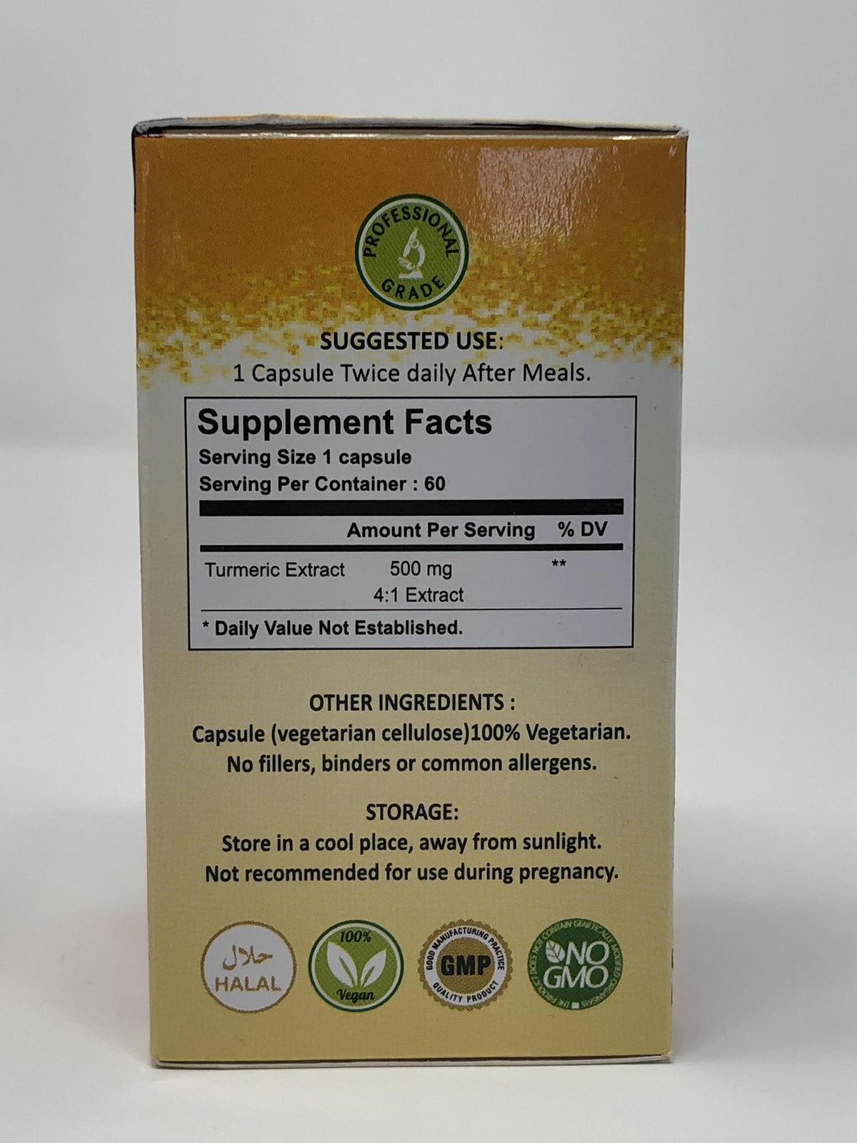 Turmeric 4:1 Premium Extract Capsules 500 MG - 60 Vege Capsules
