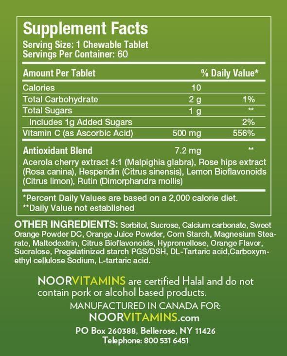Vitamin C 500mg - 60 Chewable Tablets