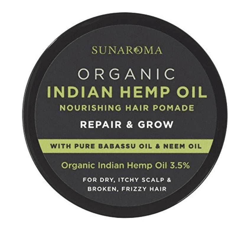 Sunaroma Organic Indian Hemp Oil Nourishing Hair Pomade with Pure Babassu Oil &amp; Neem Oil 5.5oz