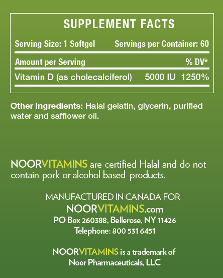 Vitamin D3 5000 I.U. - 60 SoftGels