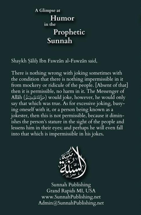 A Glimpse At Humor In The Prophetic Sunnah