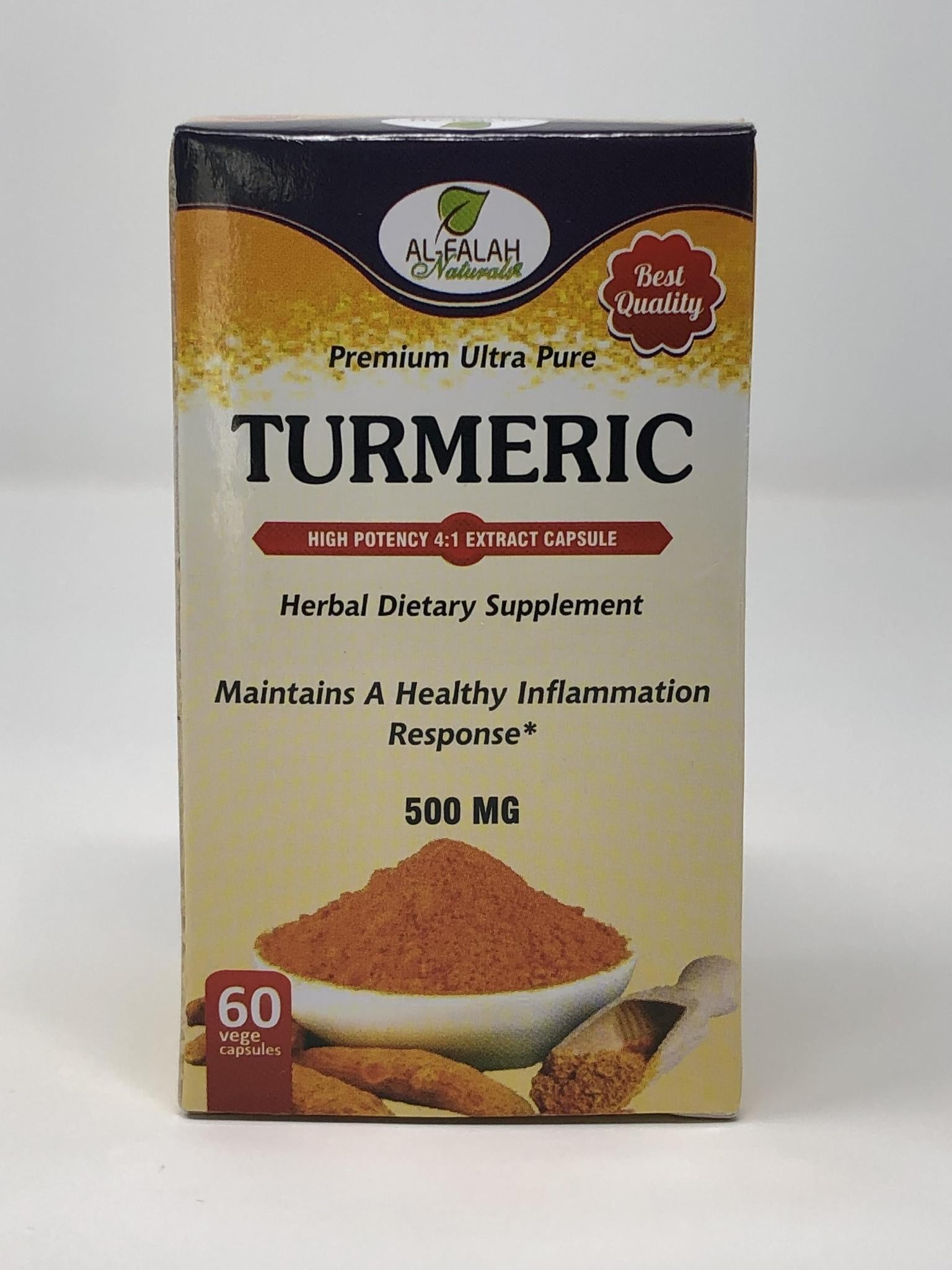 Turmeric 4:1 Premium Extract Capsules 500 MG - 60 Vege Capsules