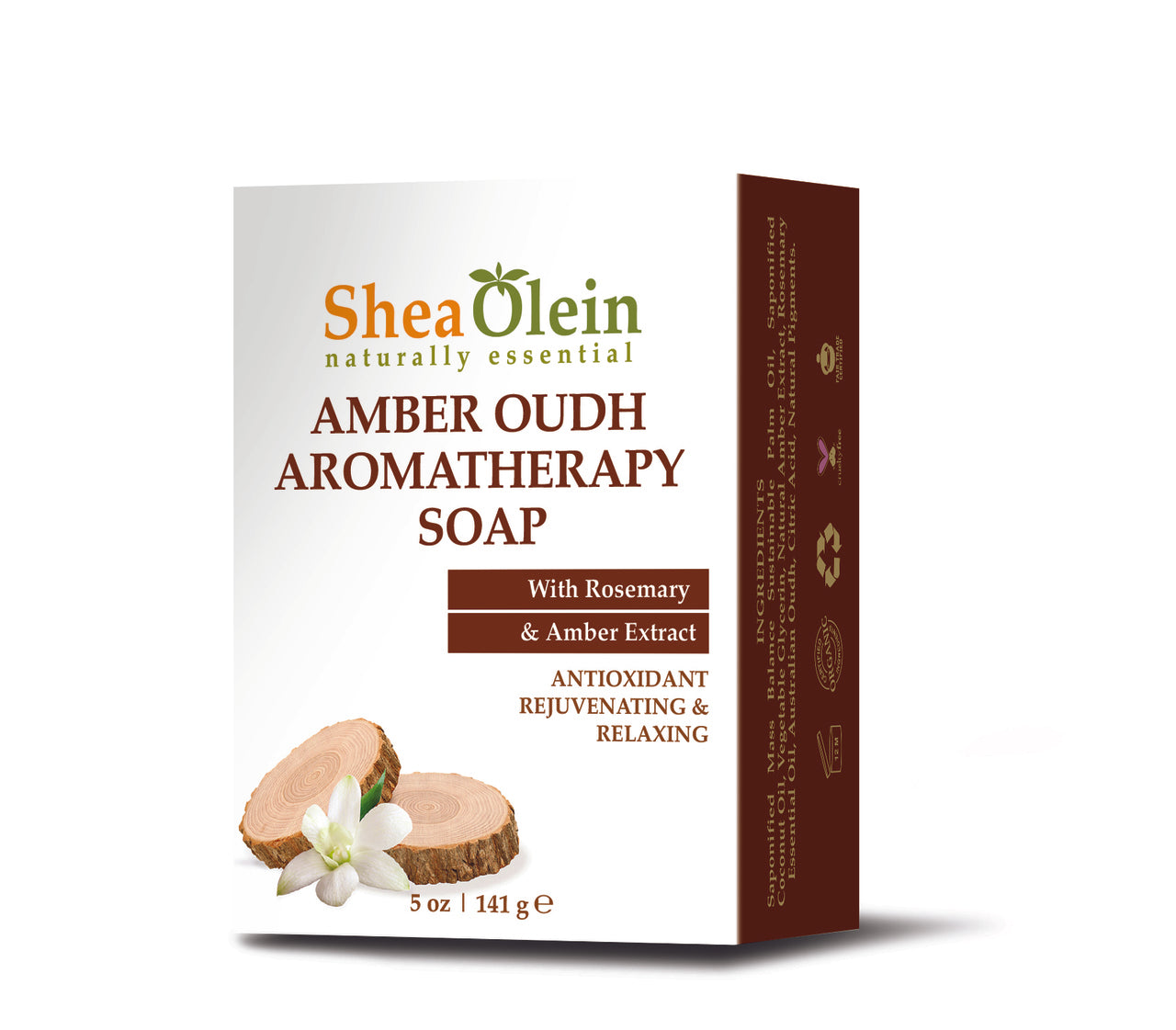 Amber Oudh Aromatherapy Soap with Rosemary & Amber Extract 5oz