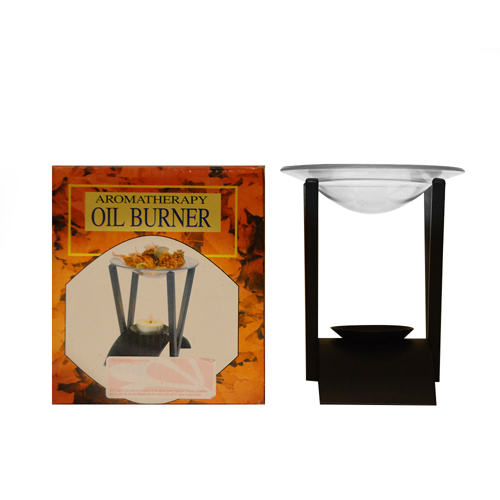 Aromatherapy Oil Burner - Metal Leg w/ Glass Top