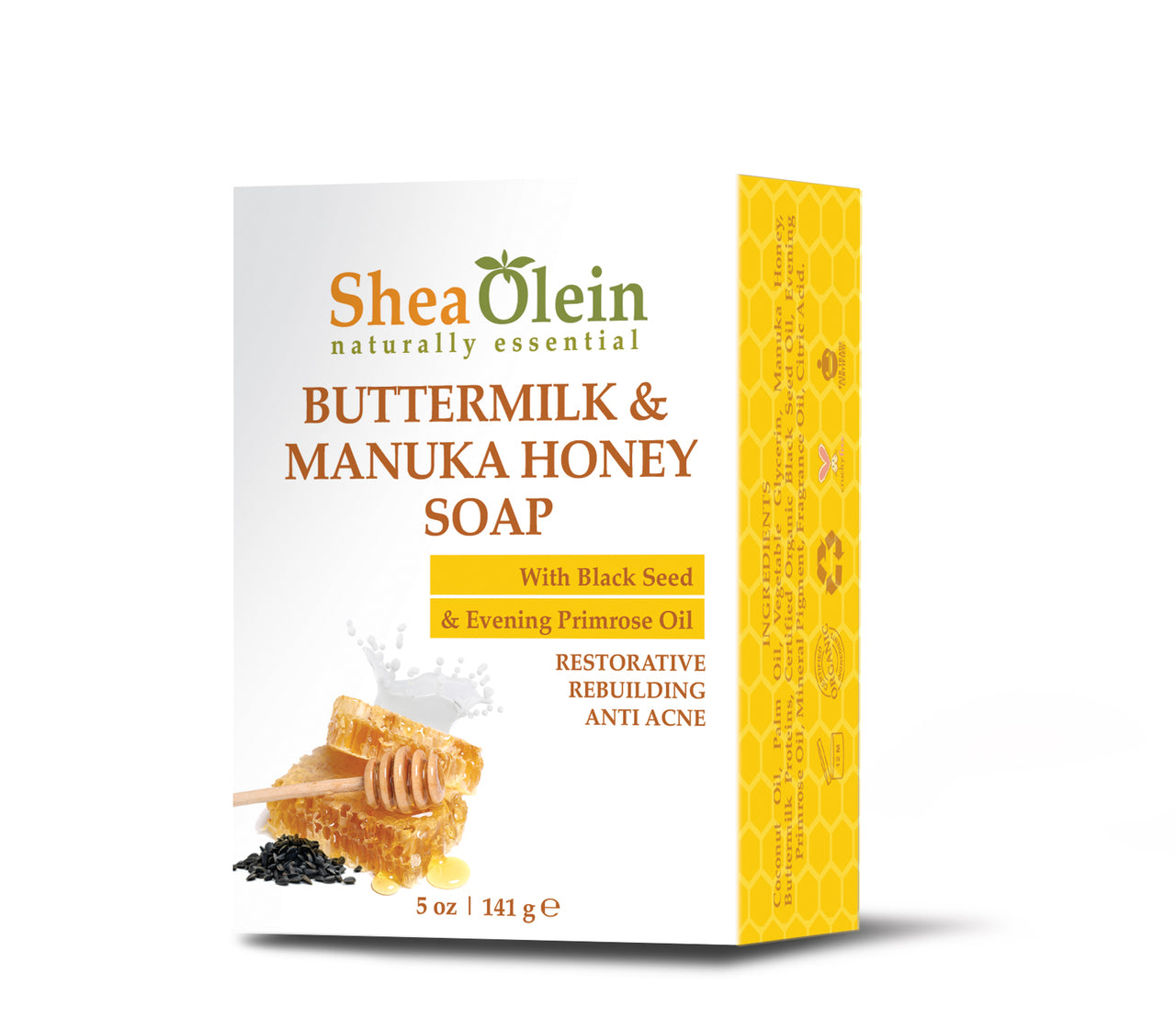 Buttermilk & Manuka Honey Soap with Black Seed Oil & Evening Primrose Oil 5oz