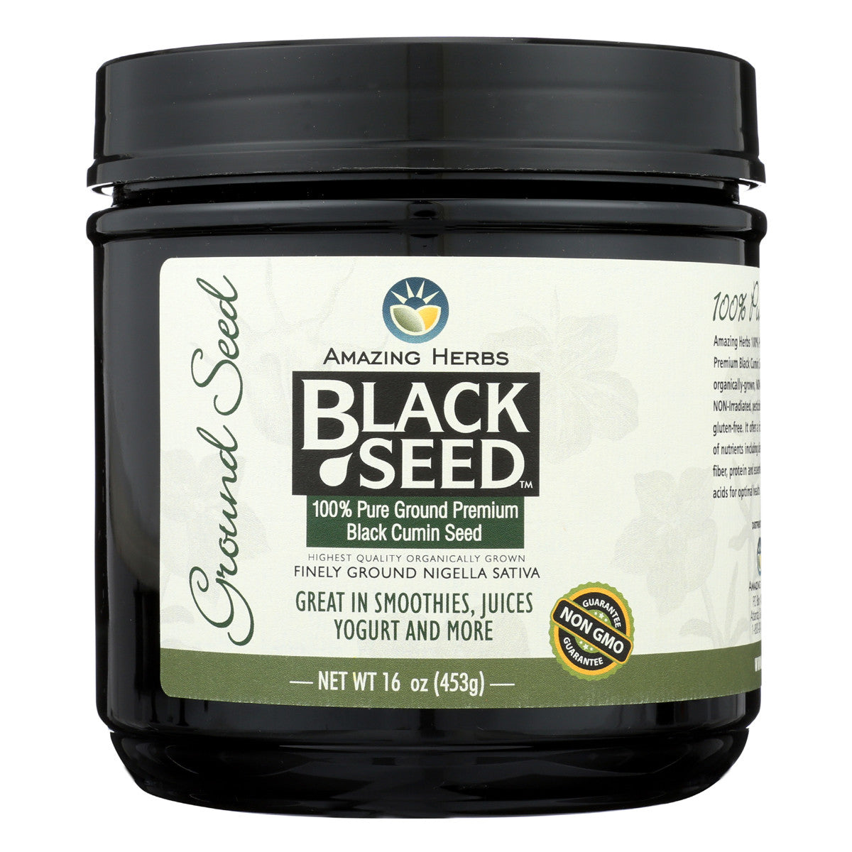 Black Seed 100% Pure Ground Premium Black Cumin Seed 16oz