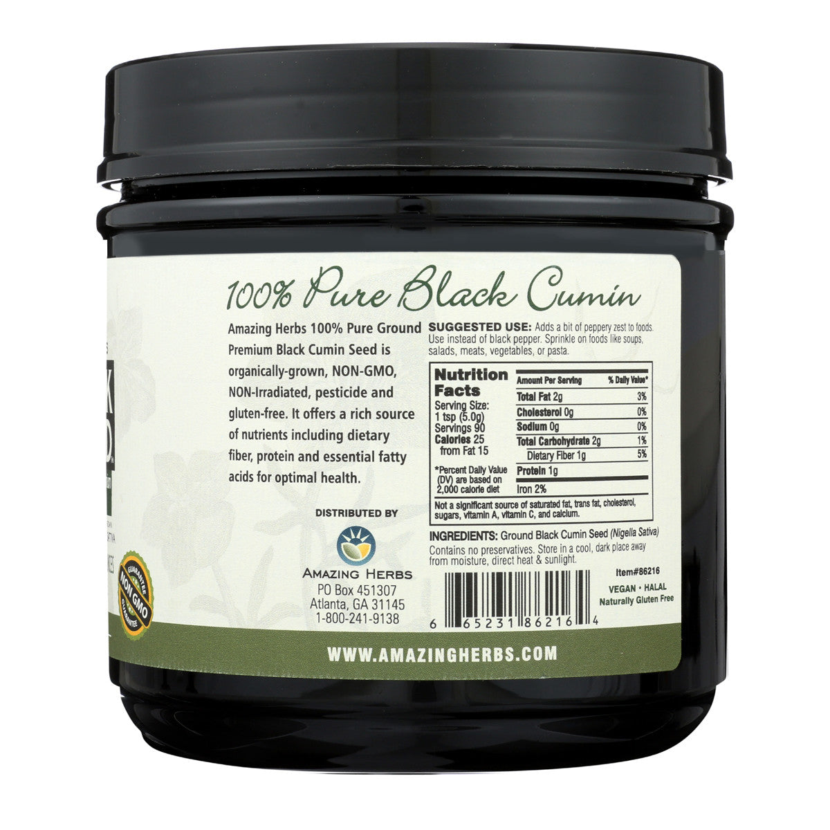 Black Seed 100% Pure Ground Premium Black Cumin Seed 16oz