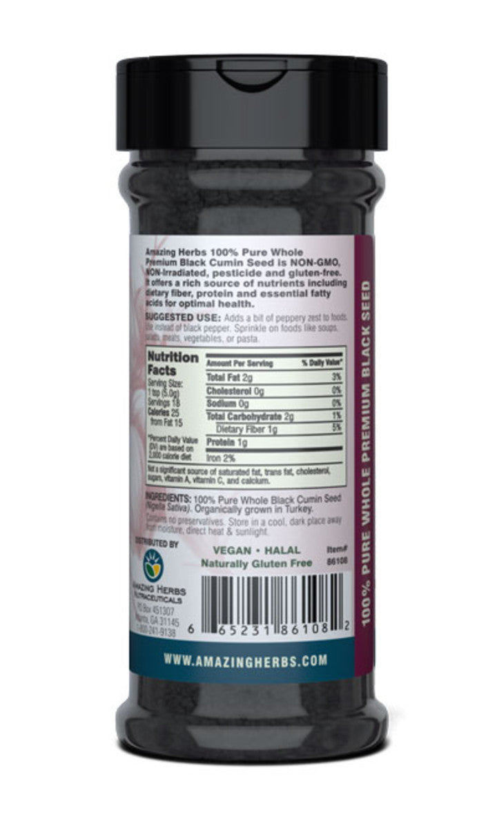 Black Seed 100% Pure Whole Premium Black Cumin Seed 4oz