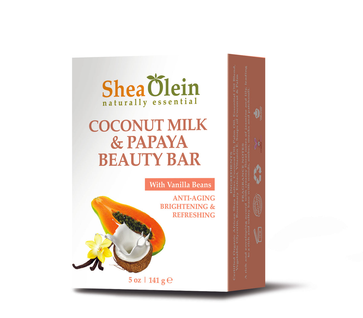 Coconut Milk &amp; Papaya Beauty Bar with Vanilla Beans 5oz