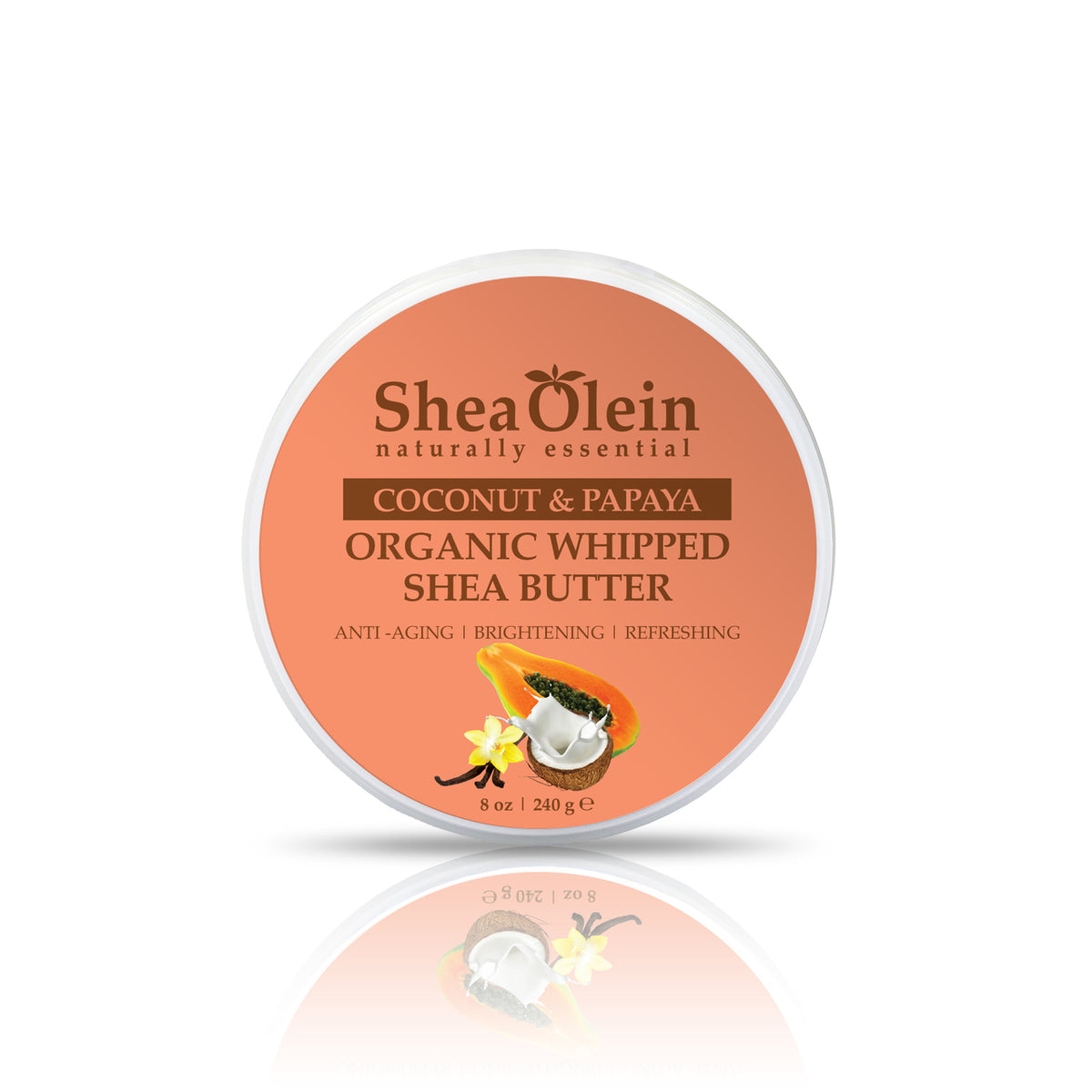 Coconut &amp; Papaya Organic Whipped Shea Butter 8oz