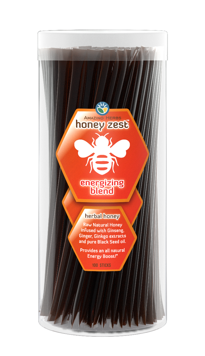 HoneyZest Energizing Blend Straws 100ct Jar