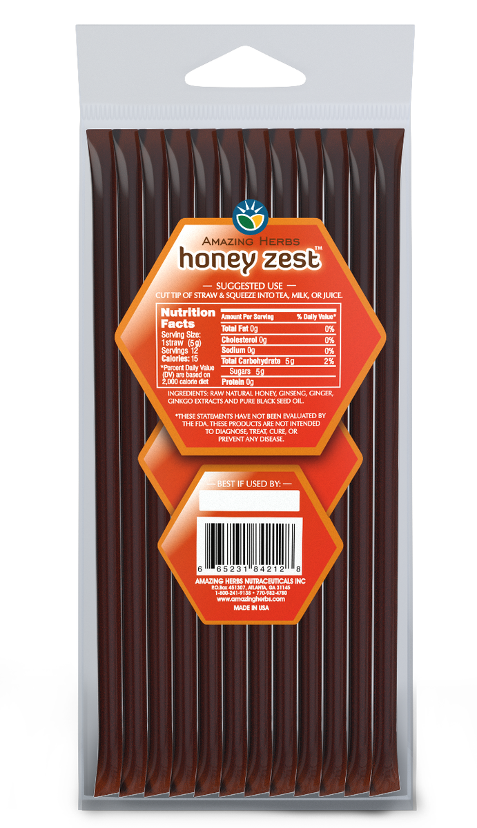 HoneyZest Energizing Straws 12 Pack