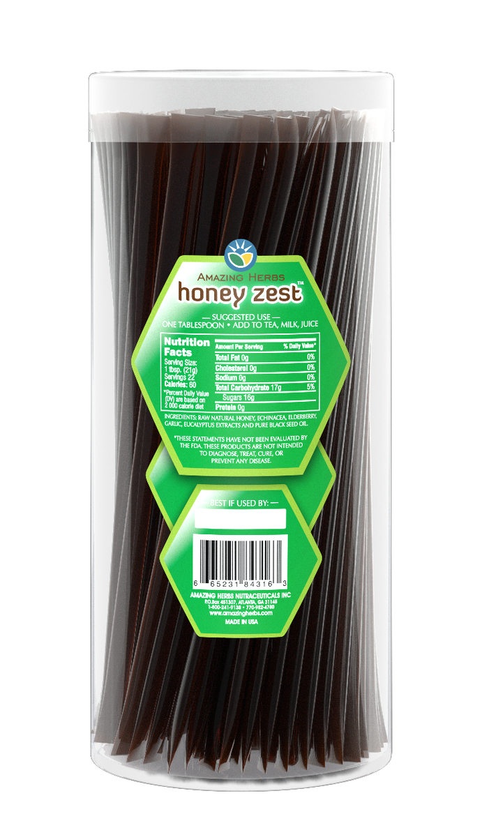 HoneyZest Immune Boost Straws 100ct Jar