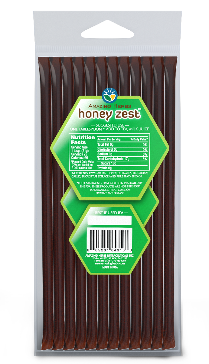 HoneyZest Immune Boost Straws 12 Pack