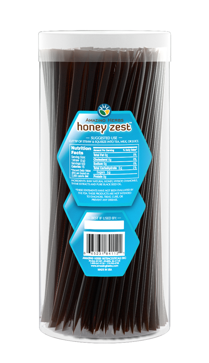 HoneyZest Soothing Blend Straws 100ct Jar