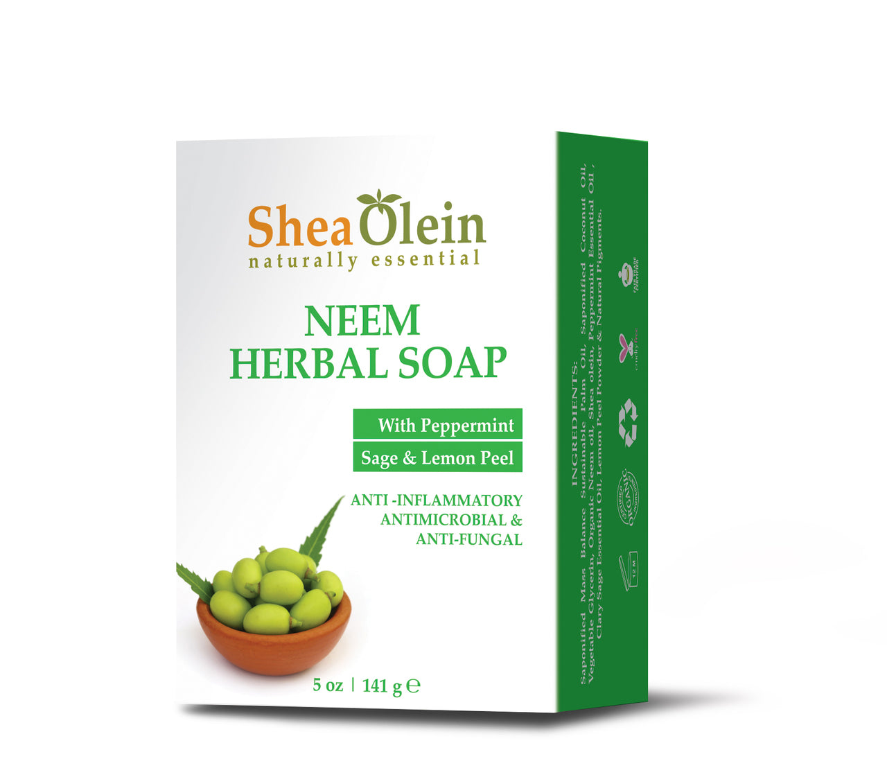 Neem Herbal Soap with Peppermint, Sage & Lemon Peel 5oz