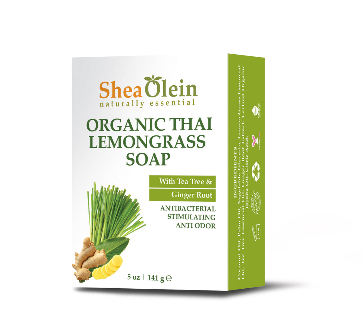 Organic Thai Lemongrass Soap with Tea Tree &amp; Ginger Root 5oz