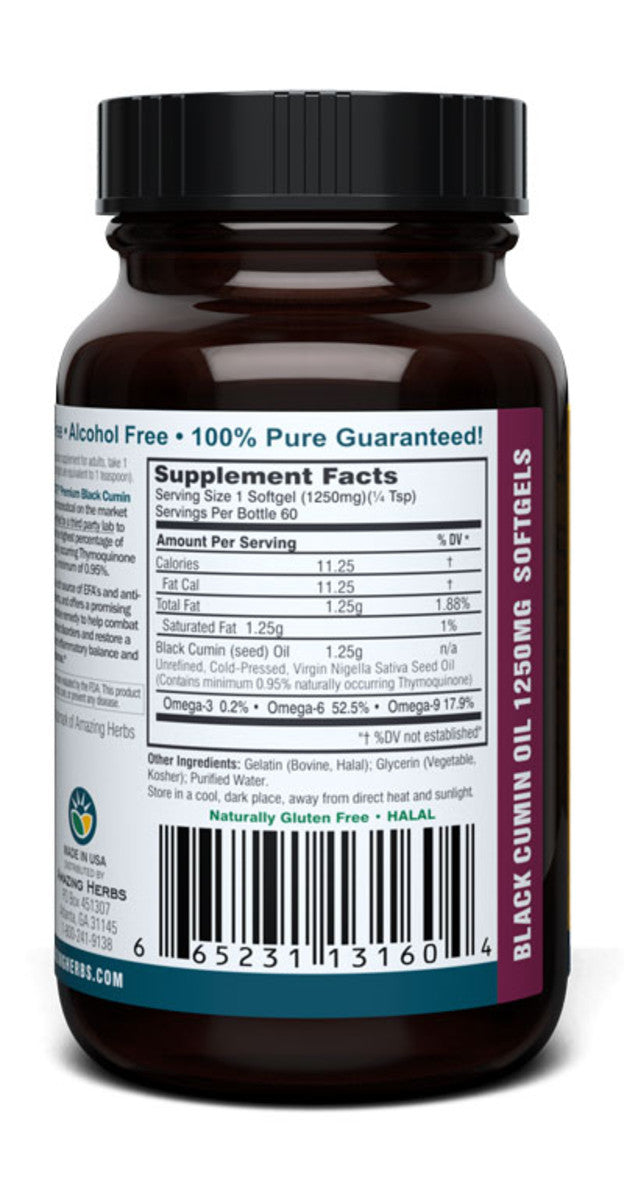 PREMIUM Black Seed Oil XL Softgels 1250mg