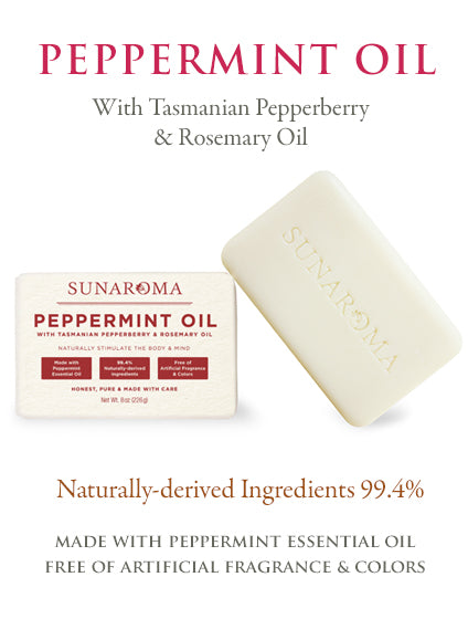 Sunaroma Peppermint Soap with Tasmanian Pepperberry & Rosemary Oil 8oz