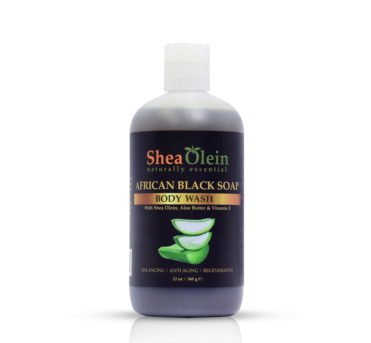 African Black Soap Body Wash with Shea Olein, Aloe Butter & Vitamin E 12oz