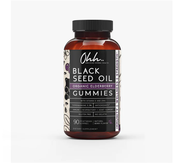 Organic Black Seed Oil &amp; Elderberry Gummies - 90 Gummies