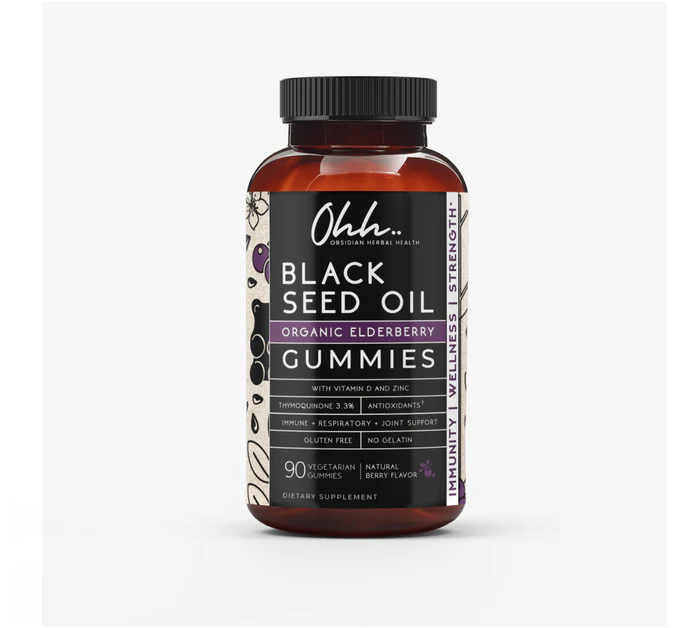 Organic Black Seed Oil & Elderberry Gummies - 90 Gummies