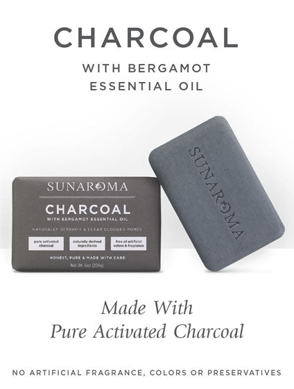 Sunaroma Charcoal Soap with Bergamot Essential Oil 8oz