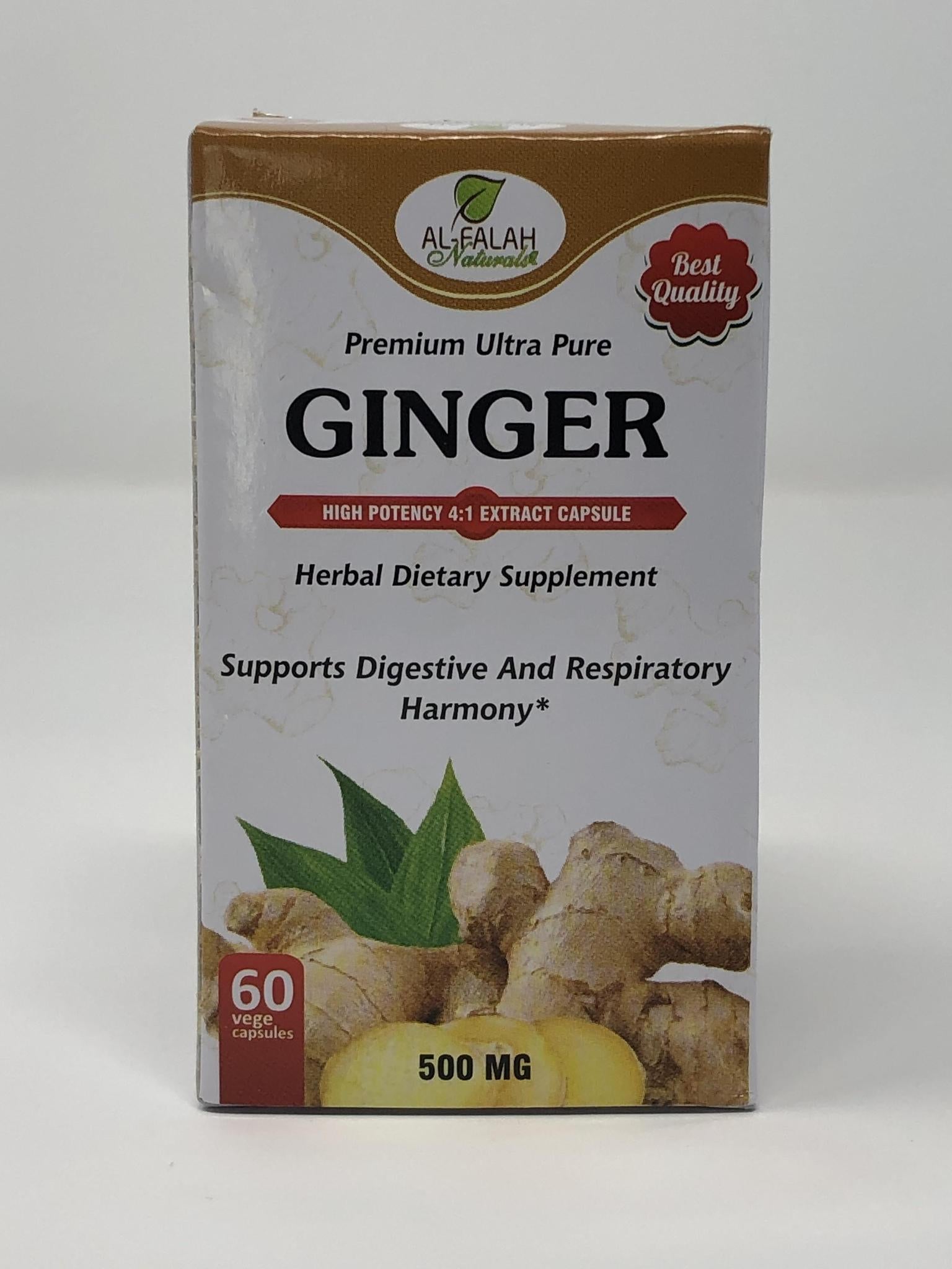 Ginger Premium Extract Capsules 500 MG - 60 Vege Capsules